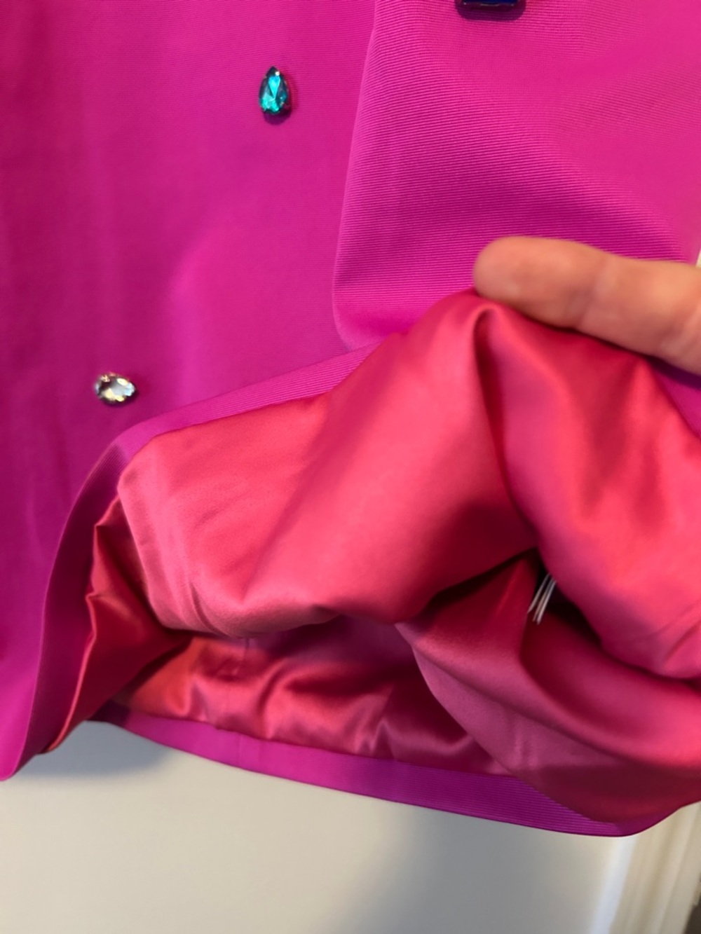 kate spade- Fuchsia Jewel-Embellished Halter Dress, W/ Bow Detail, NWT, Size 12 - Picture 4 of 14